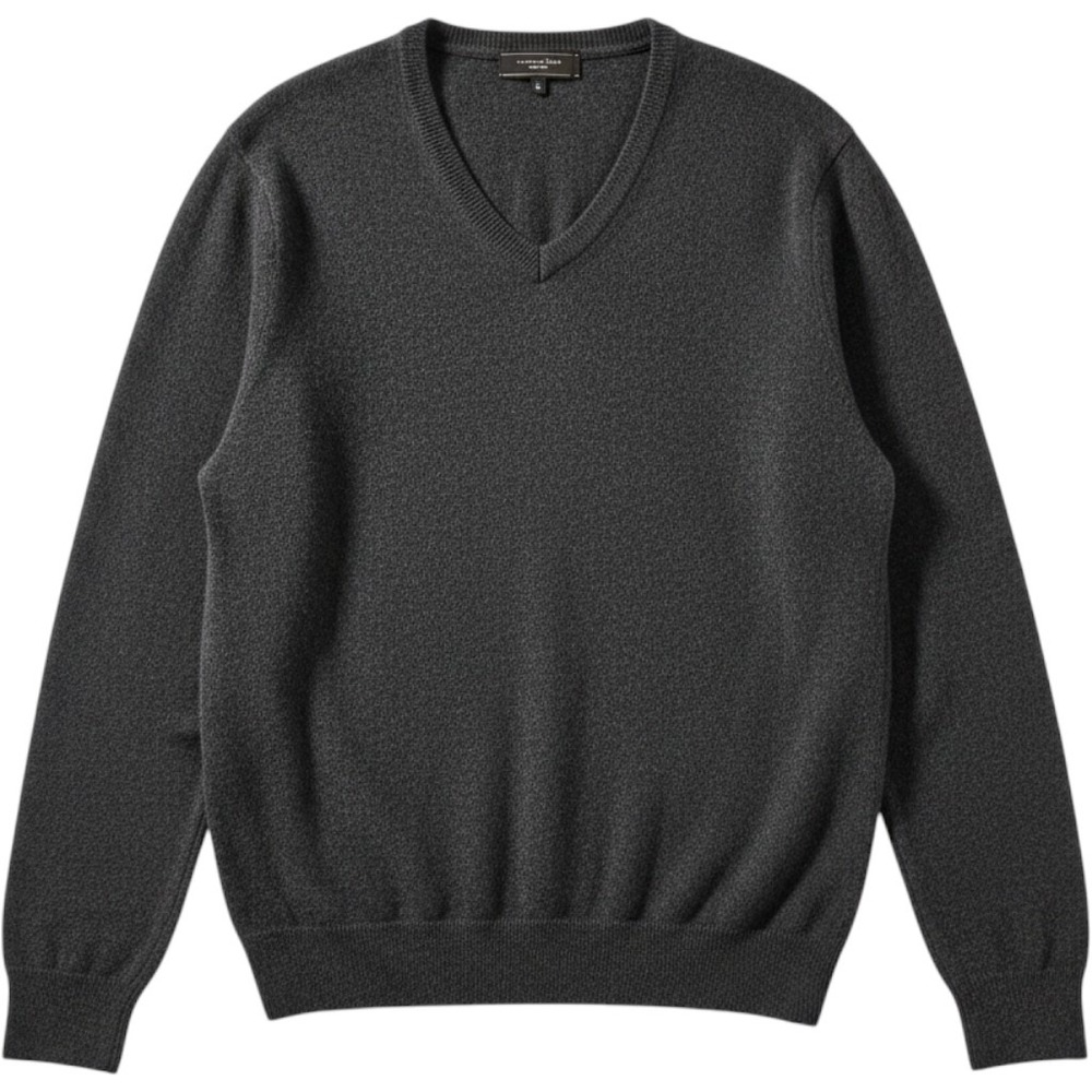 Mantovani Studio Mens XL Charcoal Gray 100% Cashmere V-Neck Sweater Italy
